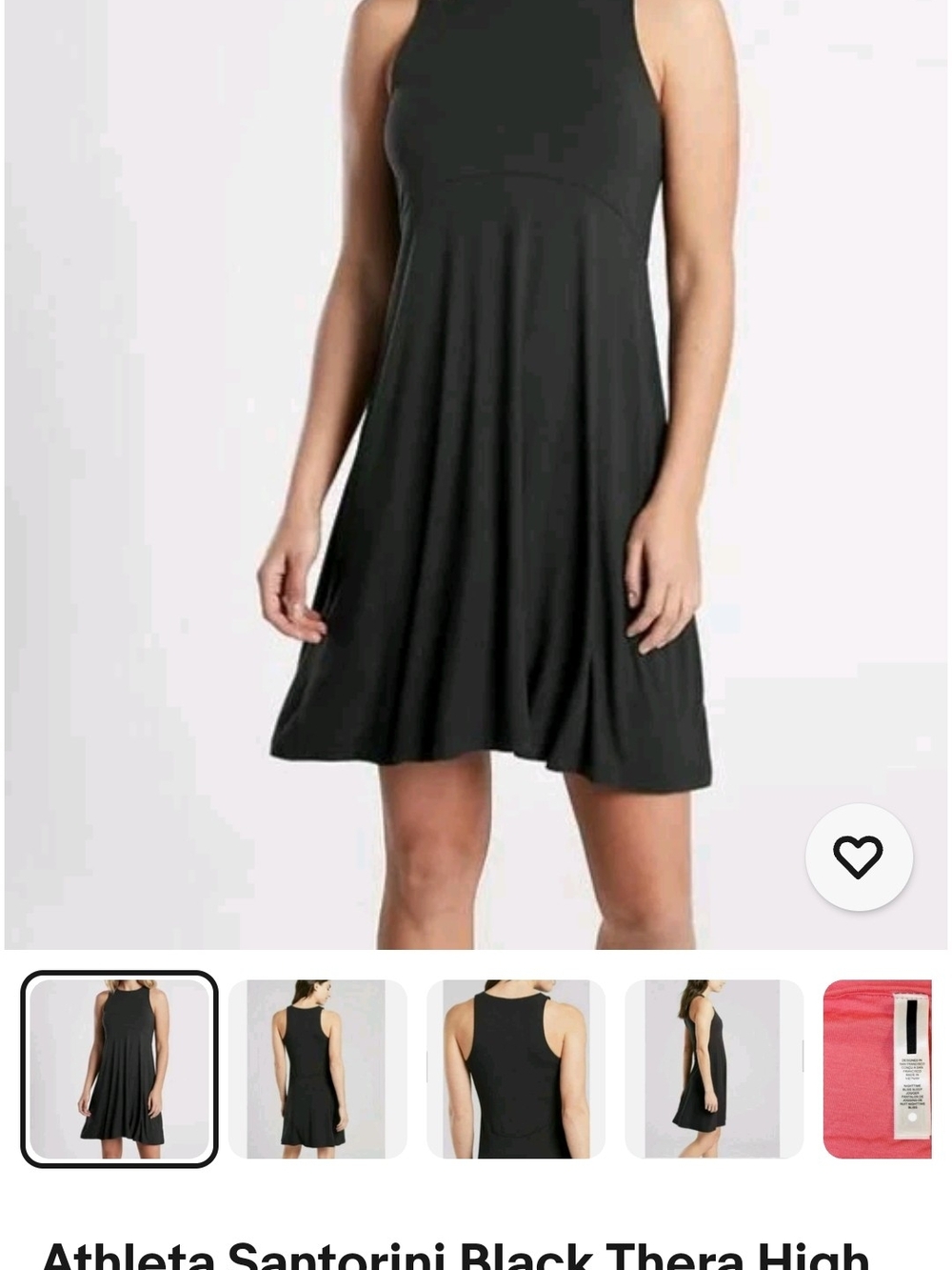 Athleta Black High-Neck Swing Dress M